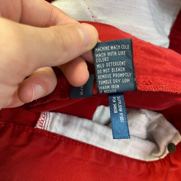 Vtg Polo Ralph Lauren Red Denim Red Jeans Men Size 32X30 - Picture 10 of 14
